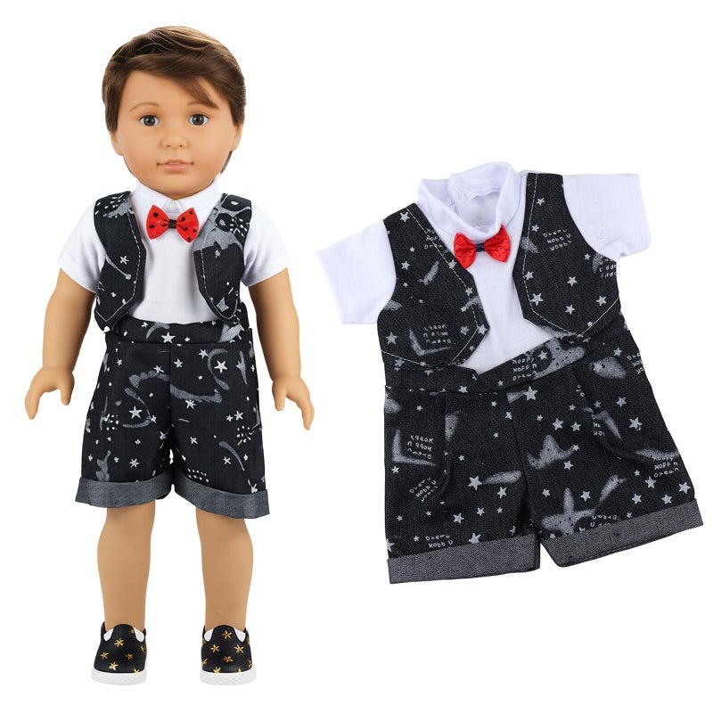 BARWA Boy Doll Clothes 5sets Boy Dolls Clothes 2 Pairs Shoes 1 Pair Glasses Compatible for 18 Inch Doll Outfit - Image 4